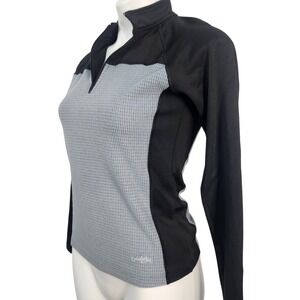 Oakley Software base layer running long sleeve 1/4 zip black & gray Wom small